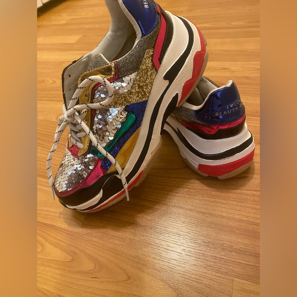 Sequins & Glitter “Dad” Sneakers